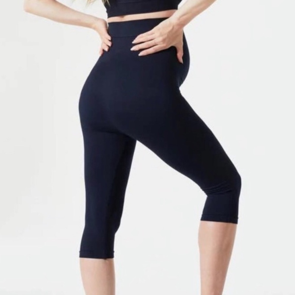 Blanqi Navy Cropped Maternity Leggings Size S